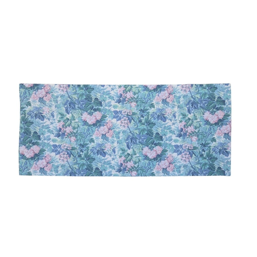 Laura Ashley Ashbourne Rod Pocket Valance 18x84 Green Floral Pink Hydrangeas